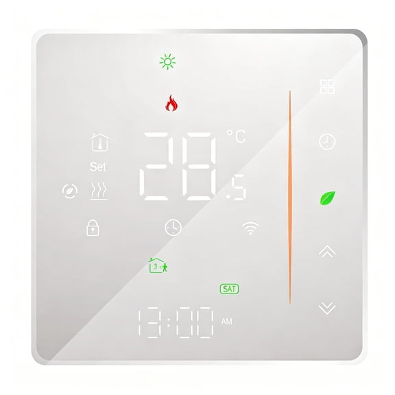 GJX 2026 New Wifi Smart Thermostat Temperature Controller Weekly Programmable Supports Touch Control/ Mobile App/ Voice Control Compatible with Smart Home Systems,For Water/Gas Boiler 5A White