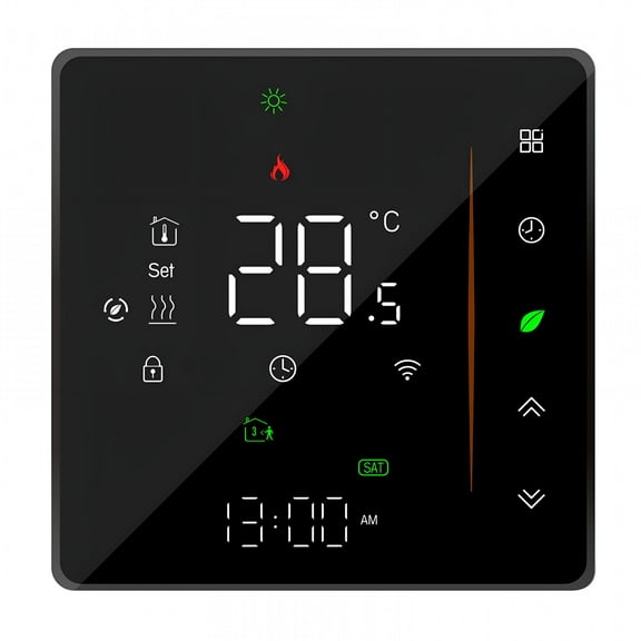 GJX 2026 New Wifi Smart Thermostat Temperature Controller with Control,Mobile App,Voice Control Compatible,For Water Heating 5A Black
