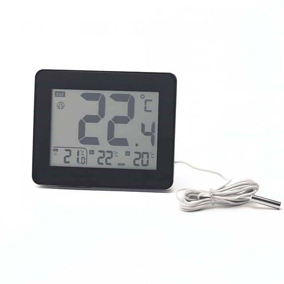 GJX 2026 New Wired Digital Indoor/Outdoor Thermometer,Large Screen Household Electronic Temperature and Humidity Meter for Home,Office,Greenhouse,Weather Monitoring.