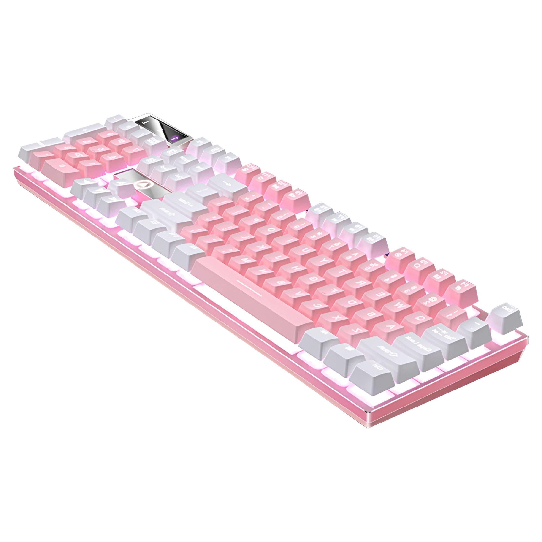 GJX 2026 New Wired Gaming Keyboard Ergonomic Computer Keyboards Mechanical Feel Office Pink Abs,For Gaming,Typing,Office Use,Studying,Content Creation
