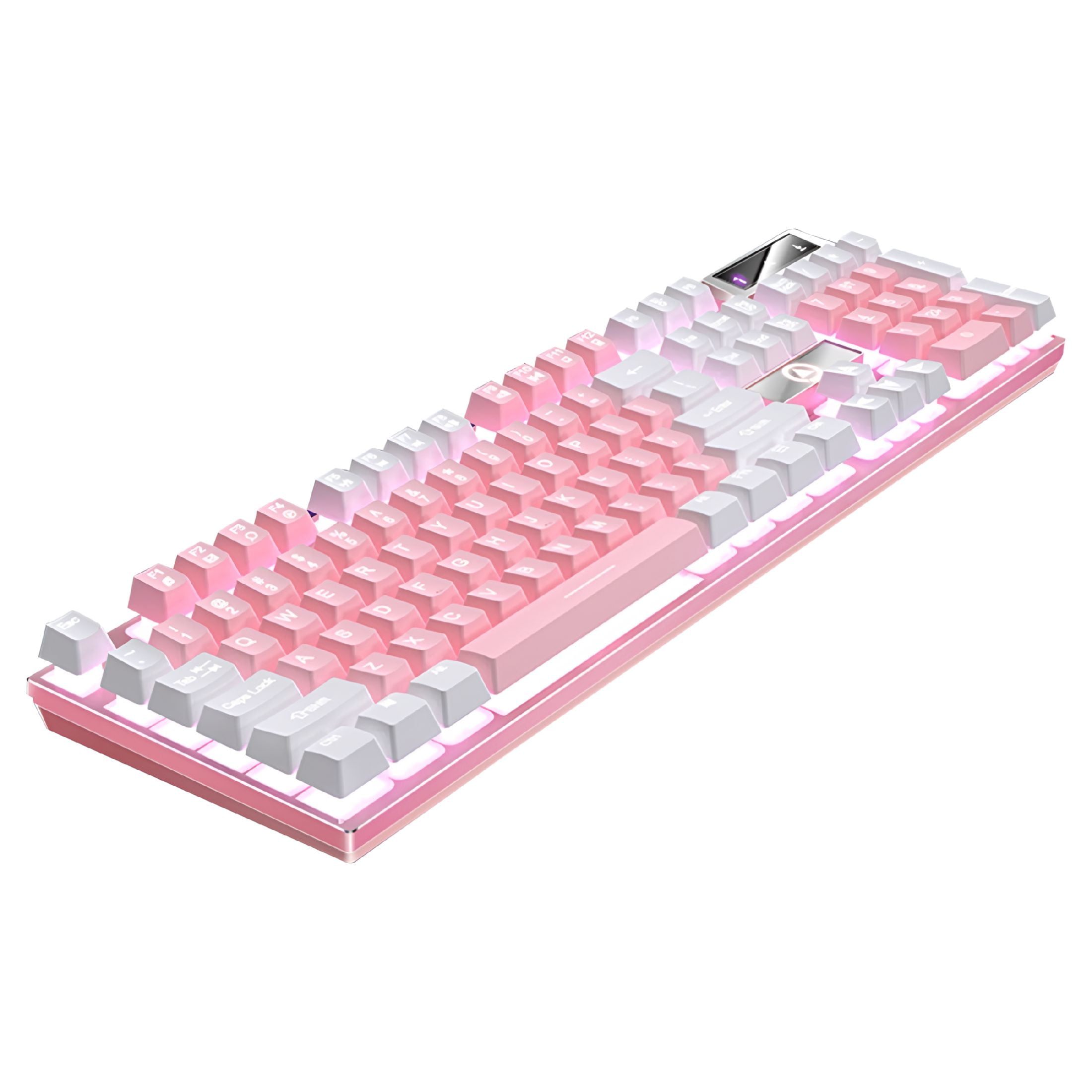 GJX 2026 New Wired Gaming Keyboard Full Size Keyboards Computer 104 Private Model Usb Pink Abs Office for Gaming,Office,Home Use,Work,Study