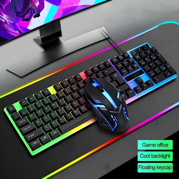 GJX 2026 New Wired Gaming Keyboard and Mouse Combo,Rgb Backlit Keyboard with 104 Key,Usb Illuminated Gaming Mouse Set for Computer Pc Gamer Laptop for Desktop,Laptop,Office,Home,Esports