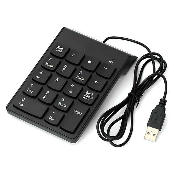 GJX 2026 New Wired Usb Numeric Keypad Slim Mini Number Pad 18 Keys Digital Keyboard for Laptop Pc Notebook for Office,Home,School,Accounting,Work