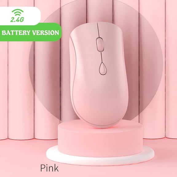 GJX 2026 New Wireless 2.4G Silent Mouse Desktop Laptop Wireless Mouse(Battery Type)For Office Work,Home Use,Study,Computer Tasks,Casual Gaming,Productivity Pink