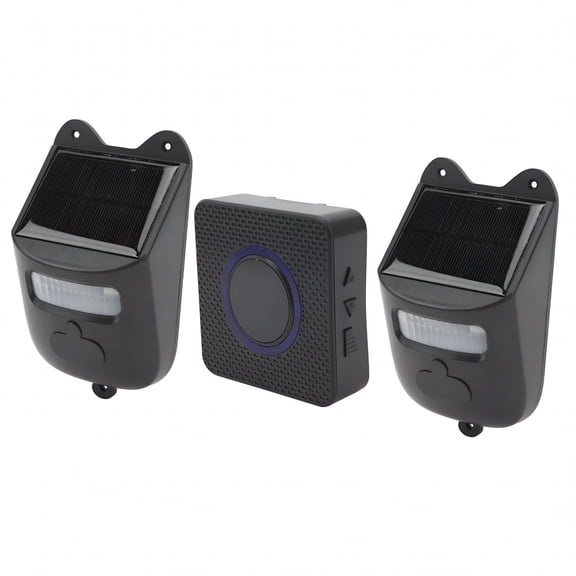 GJX 2026 New Wireless Driveway Solar Powered Alarm System Infrared Motion Detector Alarm for Driveway, Yard, Home Security, Garage, Outdoor, Property Protection