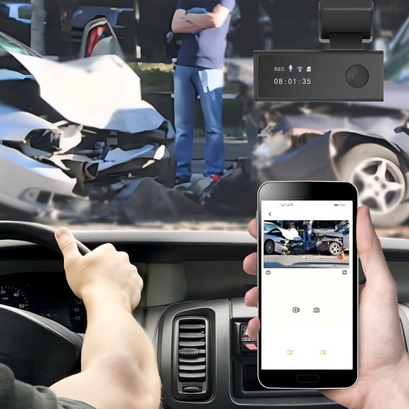 GJX 2026 New Wireless Full View Car Dash Cam System,Dash Cam Dual Camera Front and Inside,Dash Camera Wifi Recording App Control