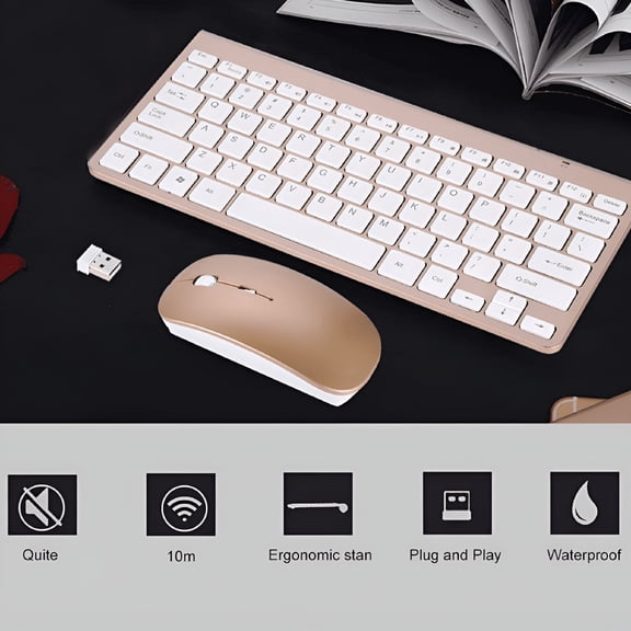 GJX 2026 New Wireless Keyboard and Mouse-2.4G Usb Ergonomic Compact Wireless Keyboard Mouse Combo for Pc Computer Laptop Windows Macbook for Home Office,Work,Gaming,Travel,Study,Daily Use.