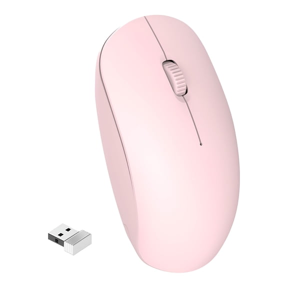 GJX 2026 New Wireless Mouse 2.4G Wireless Mute Bluetooth Mouse Laptop Office Business Mouse Pink for Work,Study,Travel,Home Office,School