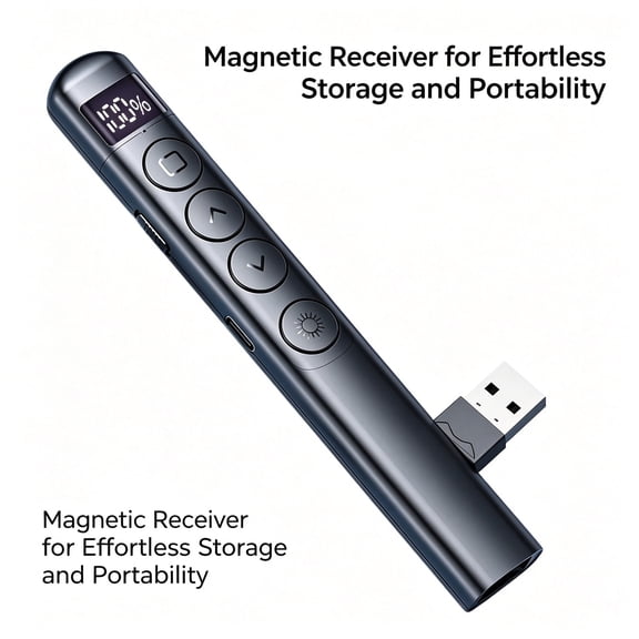 GJX 2026 New Wireless Presenter-Laser Pointer Ppt Remote Control Pen Powerpoint Presentation for Office, School, Meetings, Presentations, Teaching