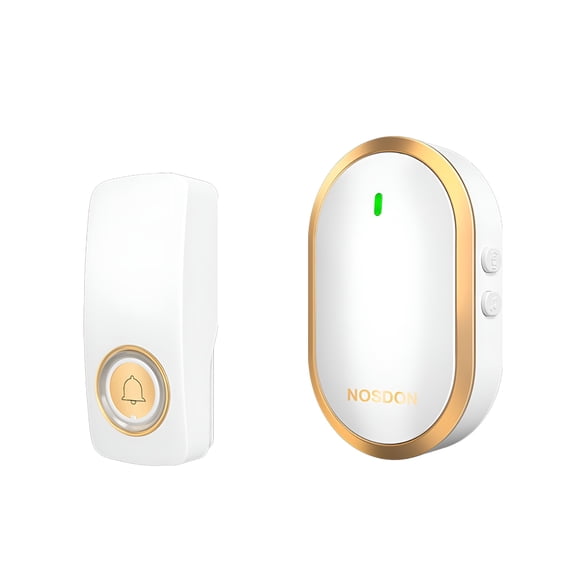 GJX 2026 New Wireless Self-Powered Doorbell,No Battery Needed,300M Range,38 Ringtones,Waterproof,Elderly Pager,Plug-In Receiver,For Home Apartment Office,Easy Install,With Adhesive&Screws
