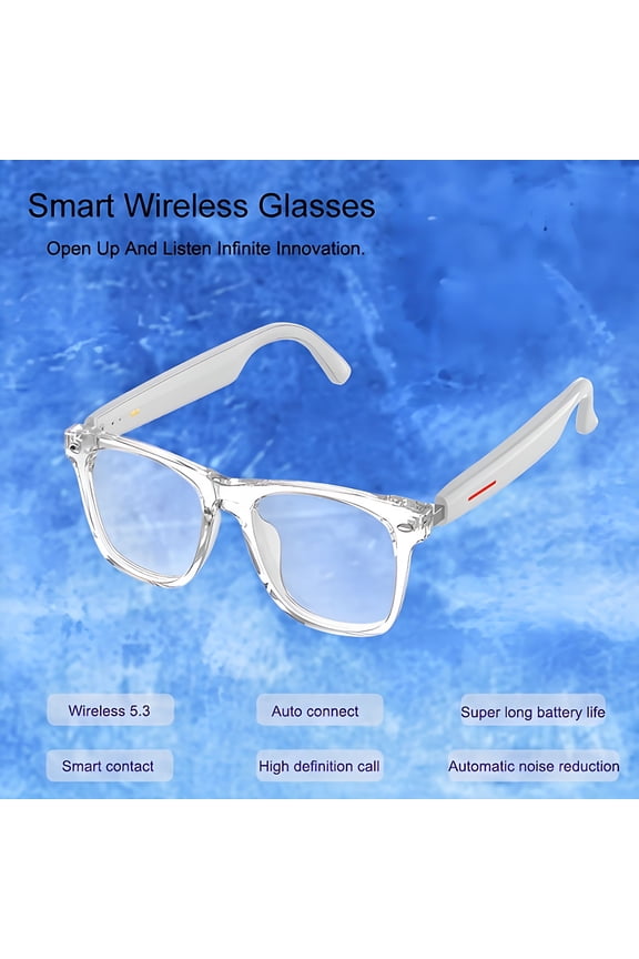 2026 New Wireless Smart Glasses - Ai Voice Assistant, Touch Controls, Remote Camera Control, Built-In Microphone and Speaker - Perfect Gift