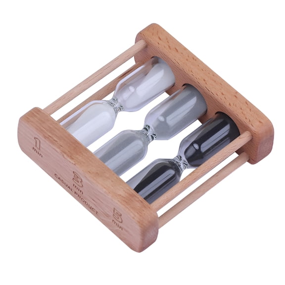 GJX 2026 New Wooden Sand Timer,Visual Sand Clock Timer,1/3/5 Minutes Sandglass Timer,Wood Frame Hourglass for Games Kitchen Cooking