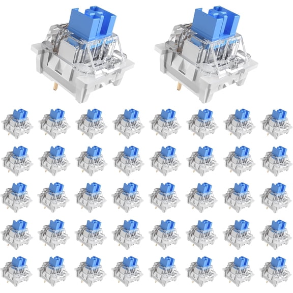 GJX 20PCS Blue Clicky Mechanical Keyboard Switches,3-Pin Hot-Swappable Pre-Lubricated Switches,Crisp Click Sound,for Gaming Keyboards & 3D Prints Accessories