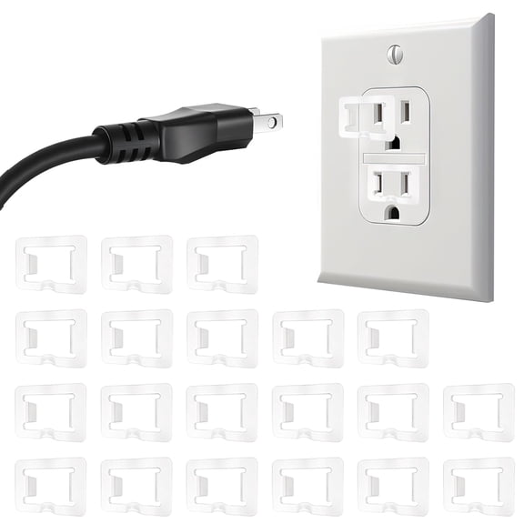 GJX 20Pcs 2 Prong Loose Outlet Fix Plug,Plastic Socket Outlet Tightener Insert Ensure Secure Connection for Power Plug Tiny Plugs for Loose Outlets Compatible with Most Losing Outlets and Socket