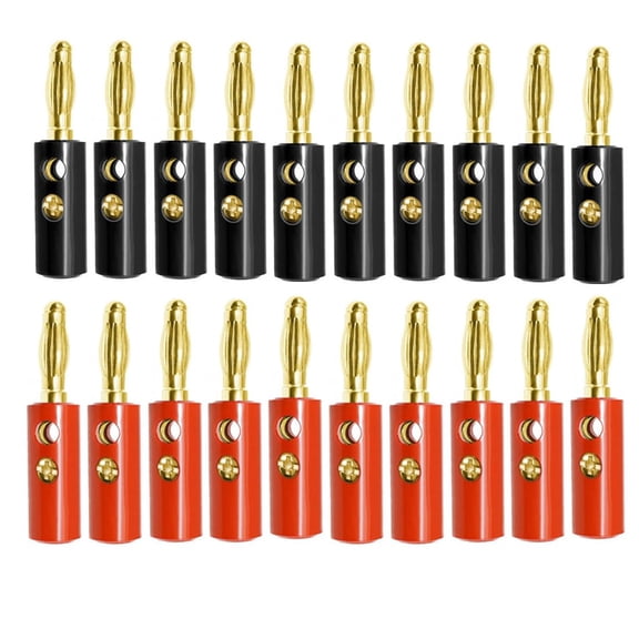 GJX 20Pcs Banana Speaker Wire Cable Screw Plugs Connectors 4Mm,20Pcs 4Mm Banana Plugs