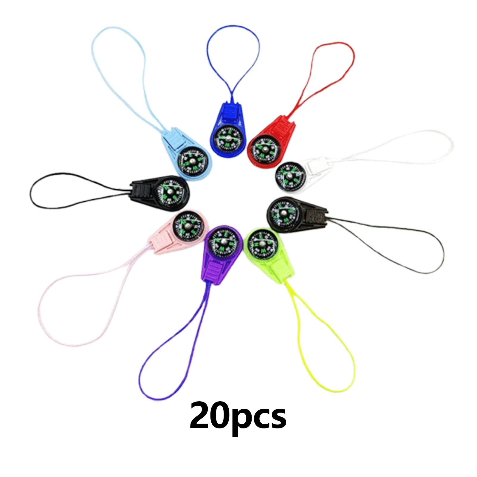 GJX 20Pcs Mini Compass Multi-Function Compass Travel Accessories Personality Selection Camping Gadgets Combination Style