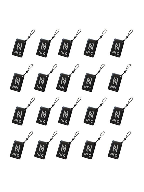 20Pcs NFC Tags Lable 13.56mhz Smart Card 42x26mm Black NFC Cards