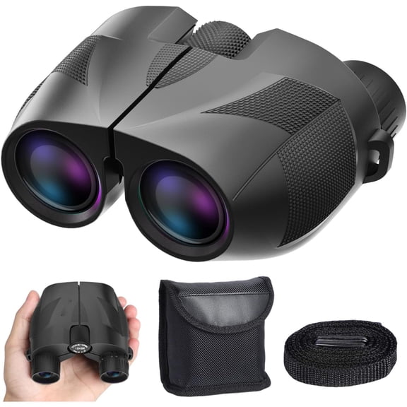 GJX 20X25 Compact Binoculars for Adults,High Powered Large Eyepiece Waterproof Binoculars,Easy Focus for Bird Watching,Hiking,Travel and Sport Games