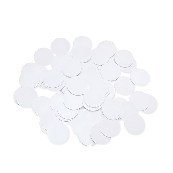 GJX 215 NFC Tags Cards, 100Pcs White Round PVC Coin Cards Compatible with DIY, 504 Bytes Memory Fully Programmable for All NFC Enabled Mobile Phones & Devices (1 Inch)