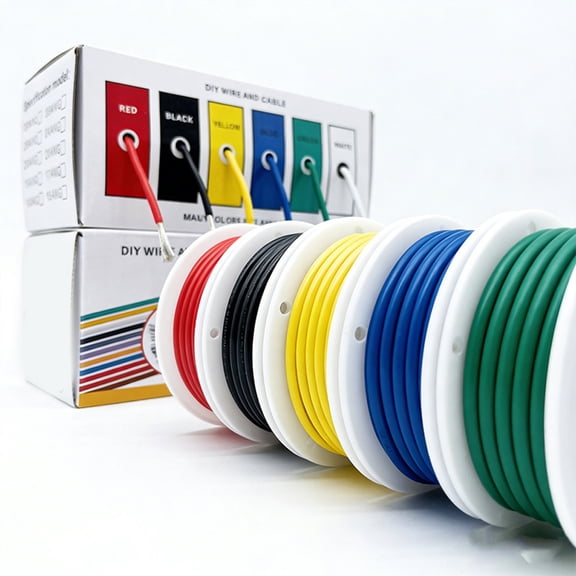 GJX 22 Awg Wire Solid Core Hookup Wire,6 Different Colored Breadboard Wires 30Ft Each,Electronic Wire with Pvc for Arduino Solid Core Pvc Wire