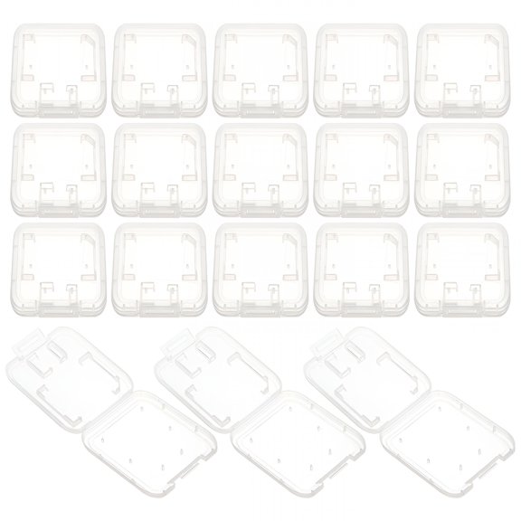 GJX 24 Pack Portable Memory Card Holder, Clear Plastic SD and TF Card Storage Case, Lightweight Protective Organizer for Camera