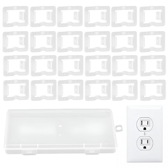 GJX 24Pcs Loose Outlet Plug Fix,Snug Plugs for Loose Outlets,Transparent Wall Socket Fixer Fastening Socket Conversion Cover,Keep Loose Sockets Jack Snug for Power Plug
