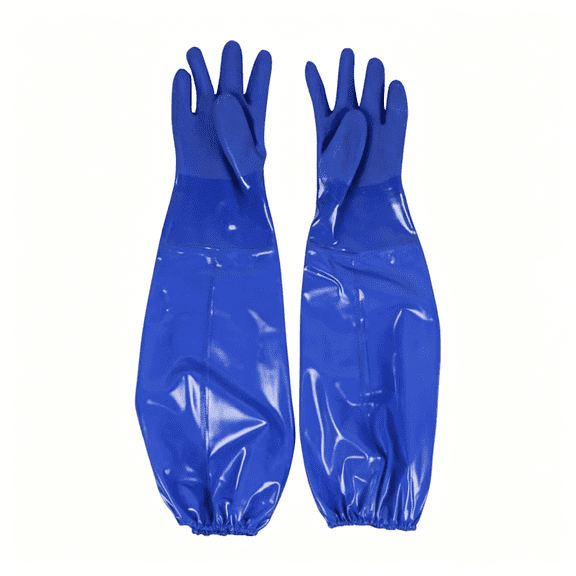 GJX 26" Elbow Length Pvc Chemical Resistant Gloves, Heavy-Duty Long Rubber Gloves, Acid, Alkali & Oil Protection, Large