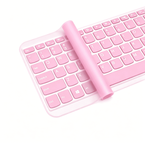 GJX 2PCS Universal Silicone Keyboard Film for 12-17 Inches Laptops - Waterproof & Dustproof Protective Covers for Laptop Keyboards (Pink,12-14 Inch)