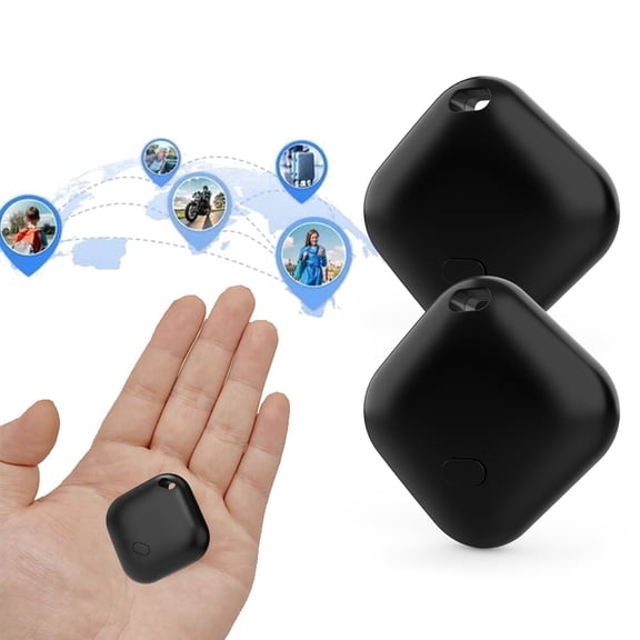 GJX 2Pack Bluetooth Mini Gps Tracker,Smart Air Tracker for Kids Tag Pet Key Phone,Finder Tracking Device for Ios,Black
