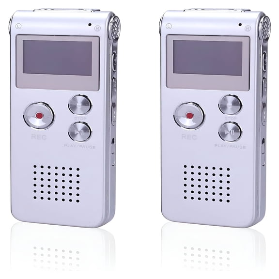 GJX 2Packs Paranormal Ghost Hunting Equipment Digital EVP Voice Activated Recorder USB 8GB Silver White
