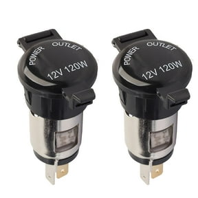 GJX 2Pcs 12V 120W Cigarette Lighter Power Socket Plug Outlet for Car Motorcycle