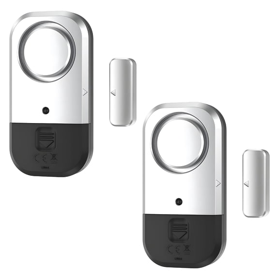 GJX 2Pcs ABS Door Sensor, Peel and Stick Installation, Simple and Quick Window Alarms, For Instant Property Perimeter Alert 0.3 x 0.15 x 4.72 in Alarm System, Silver