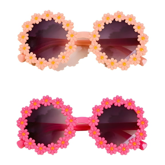 GJX 2Pcs Baby Sunglasses,Cute Trendy Design Toddler Sunglasses Age 2-4,Multi-Occasion Use Infant Sunglasses,Style1