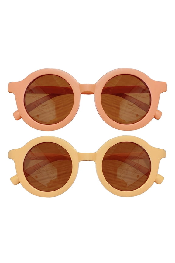2Pcs Baby Sunglasses,Lightweight Frame Toddler Sunglasses Age 2-4,High Uv Protection Infant Sunglasses,Style2
