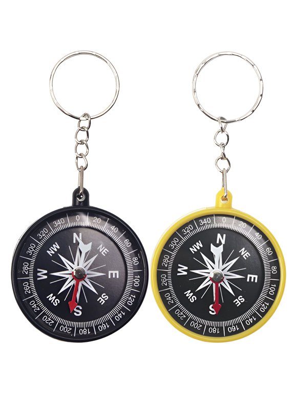 2Pcs Compass Hiking Survival,Anti-Loss Design Compass,Quick Reading Compass for Kids,Colormixing2