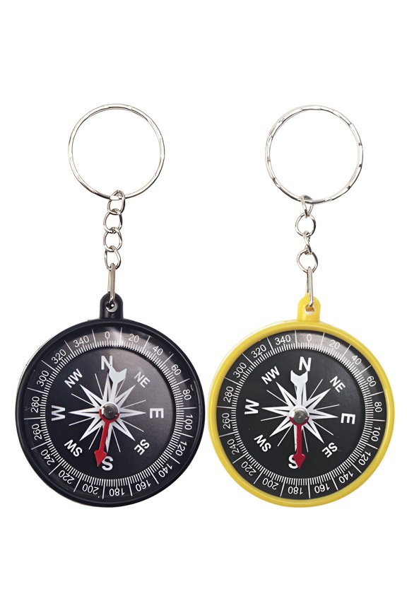 2Pcs Compass Hiking Survival,Anti-Loss Design Compass,Quick Reading Compass for Kids,Colormixing2