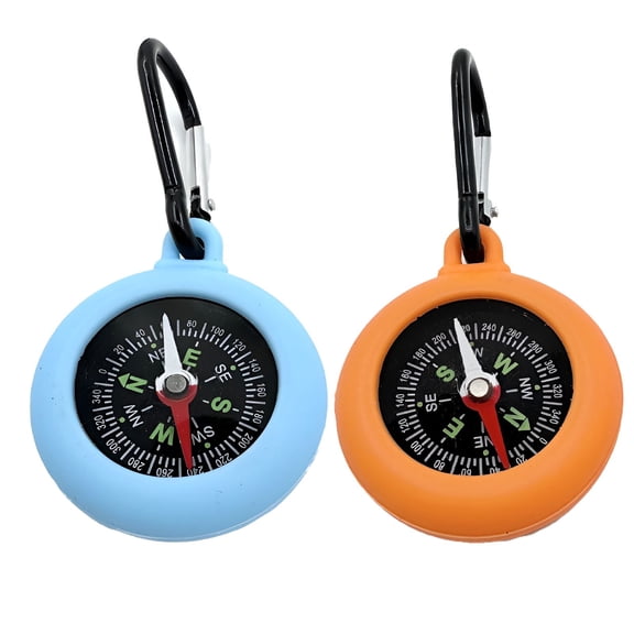 GJX 2Pcs Compass Hiking Survival,Easy to Store Compass,Small & Lightweight Compass for Kids,Colormixing2