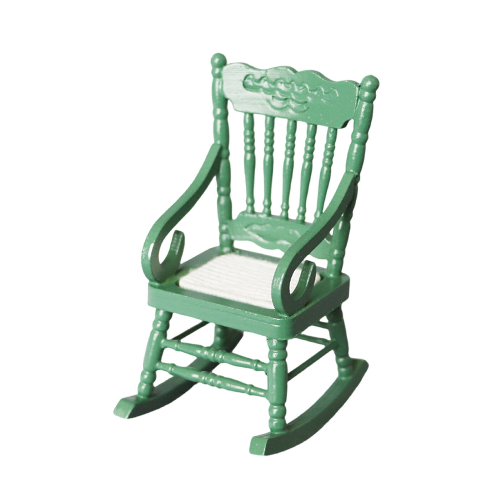 Miniature Rocking Chairs GJX 2Pcs Dollhouse Wooden Chair,1:12 Scale Mini Rocking Chair Dollhouse ...