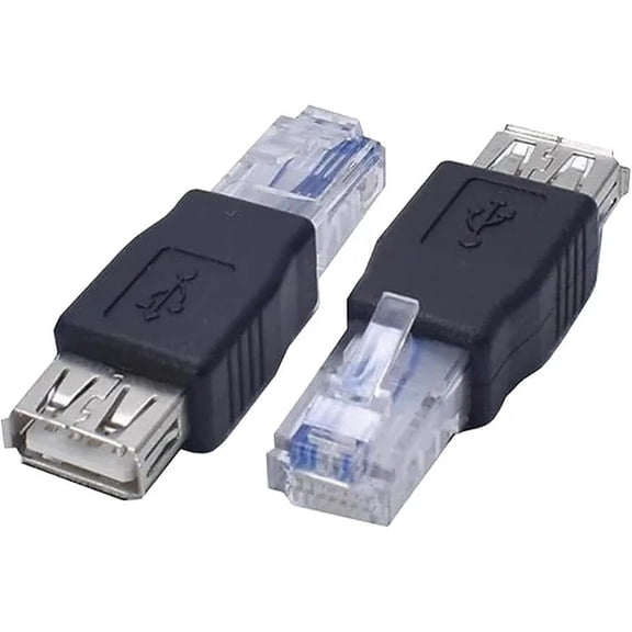 GJX 2Pcs for Ethernet to Usb Adapter Rj45 Ethernet Male to Usb Female Converter Network Connector for Laptops Computers,Home Office, Reliable Ethernet to Usb Adapter