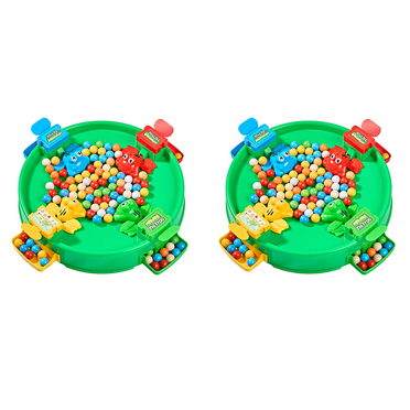 GJX 2Pcs Hungry Hungry Hippos Game Entertaining Interactive Play Toys Games Kids' Brain-Training Game Toddler Board Games Style