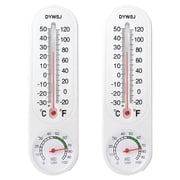 GJX 2Pcs Indoor Thermometer with Humidity Monitor, Precise Digital Room Gauge for Home, Greenhouse, and Fridge, Large Clear Display, White