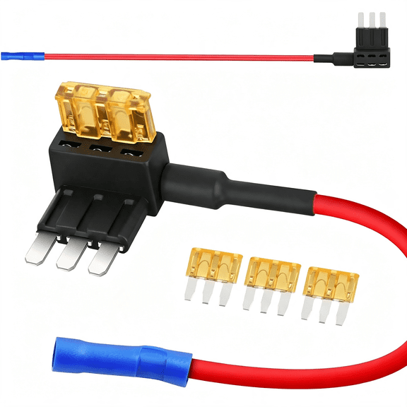 GJX 2Pcs Micro3 Add-A-Circuit Fuse Tap Adapters 12V 5A,Blade Style Expandable Circuit Tap Adapter Powers 12V Underbody Underglow Interior Lights&Accessories 3Pcs 5A Fuses