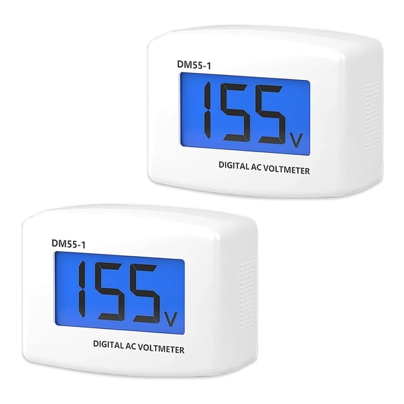 GJX 2Pcs Plug in Volt Meter,Flat Us Plug Ac 80-300V Lcd Digital Voltmeter Voltage Test Monitor Ac 110V 220V Voltage Meter for Household Plug into Outlet to Measure Voltage