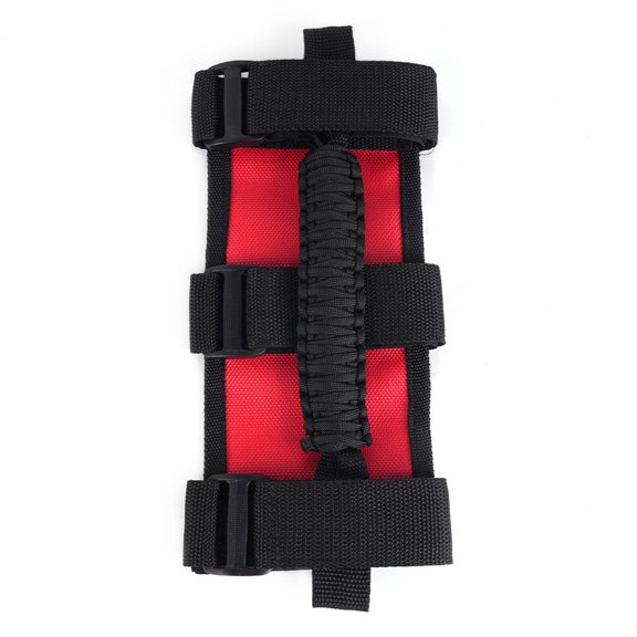 GJX 2Pcs Roll Bar Grab Handles,Heavy-Duty Build Jeep Wrangler Accessories,Premium Support High-Strength Rope Jeep Wrangler Accessories,Red Black