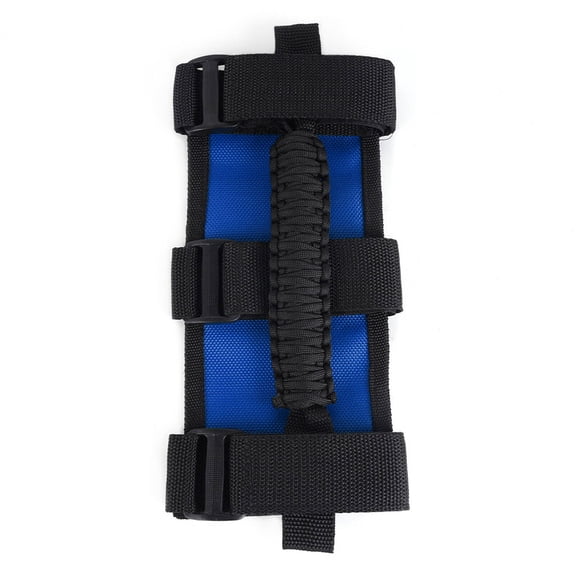 GJX 2Pcs Roll Bar Grab Handles,Improved Driving Experience Jeep Wrangler Accessories,Enhanced Comfort Convenient Installation Jeep Wrangler Accessories,Blue Black