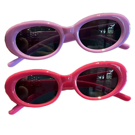 GJX 2Pcs Toddler Sunglasses,Compact Oval Frame Kid Sunglasses,Slim and Airy Material Toddler Sunglasses Age 2-4,Style2