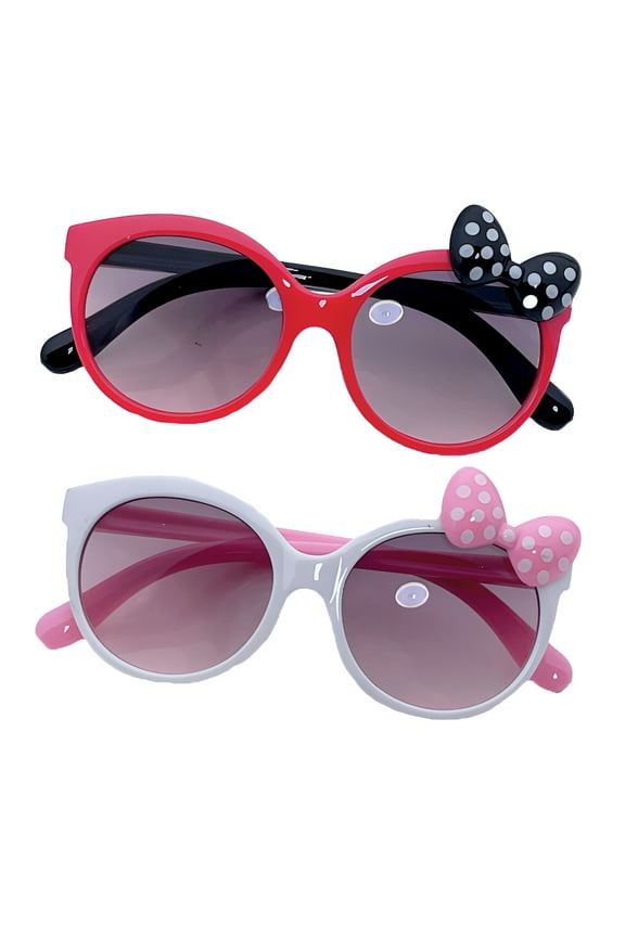 2Pcs Toddler Sunglasses,Feather-Light Construction Toddler Sunglasses Age 2-4,Cartoon-Inspired Look Kids Sunglasses,UV400 Protection,Style2