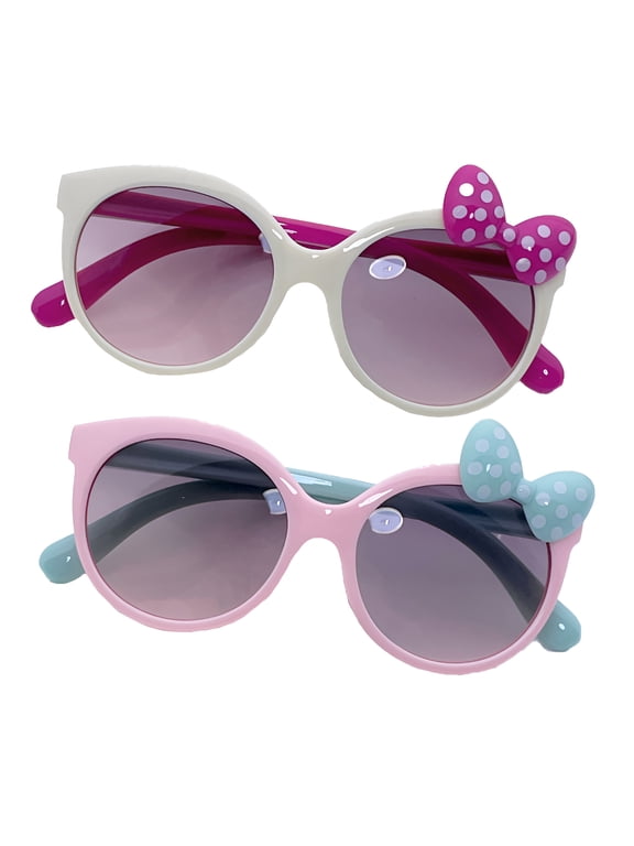 2Pcs Toddler Sunglasses,Sits Gently on the Face Toddler Girl Sunglasses,Filters Out Harsh Sunlight Kids Sunglasses,UV400 Protection,Style3