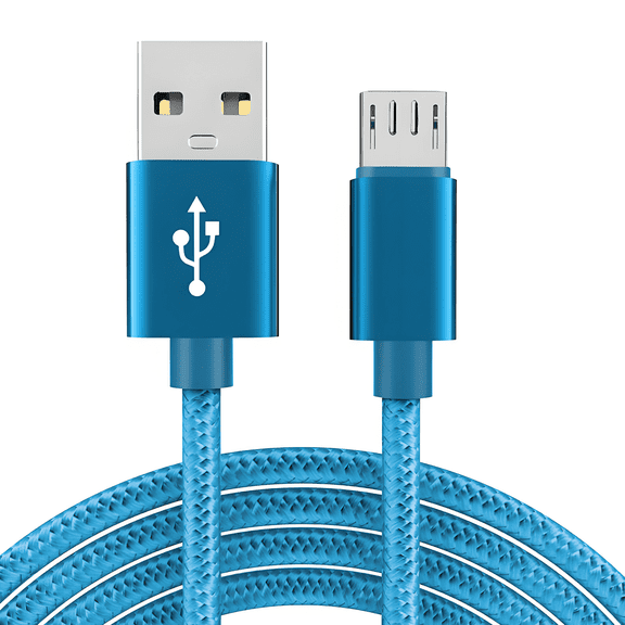 GJX 2Pcs USB Cable High-Speed Charging Android Charger Cable,Micro USB Cable with Data Transfer,Blue,3ft