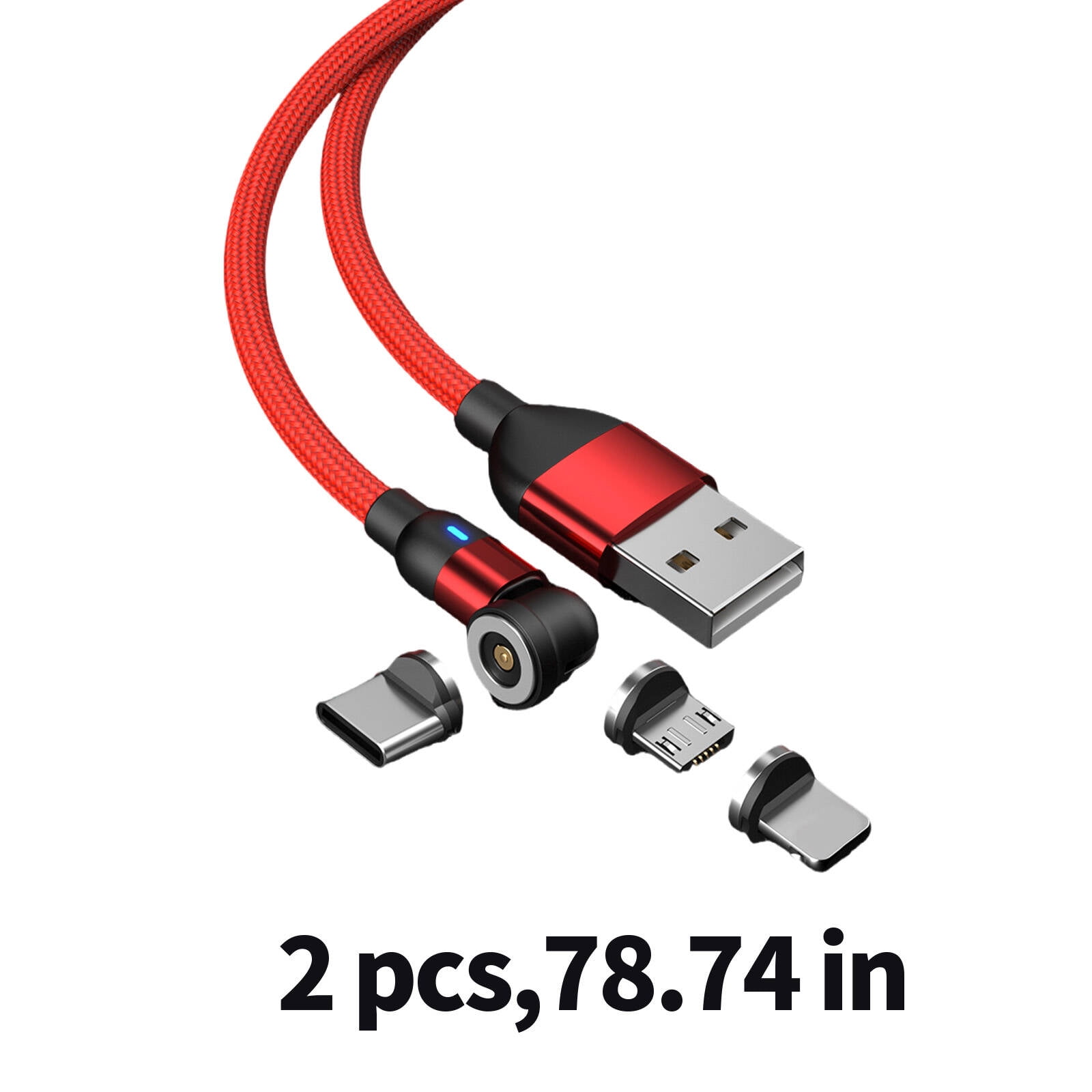 GJX 2Pcs Usb Cable,Braided Nylon 3 in 1 Charging Cable,Multi-Device ...